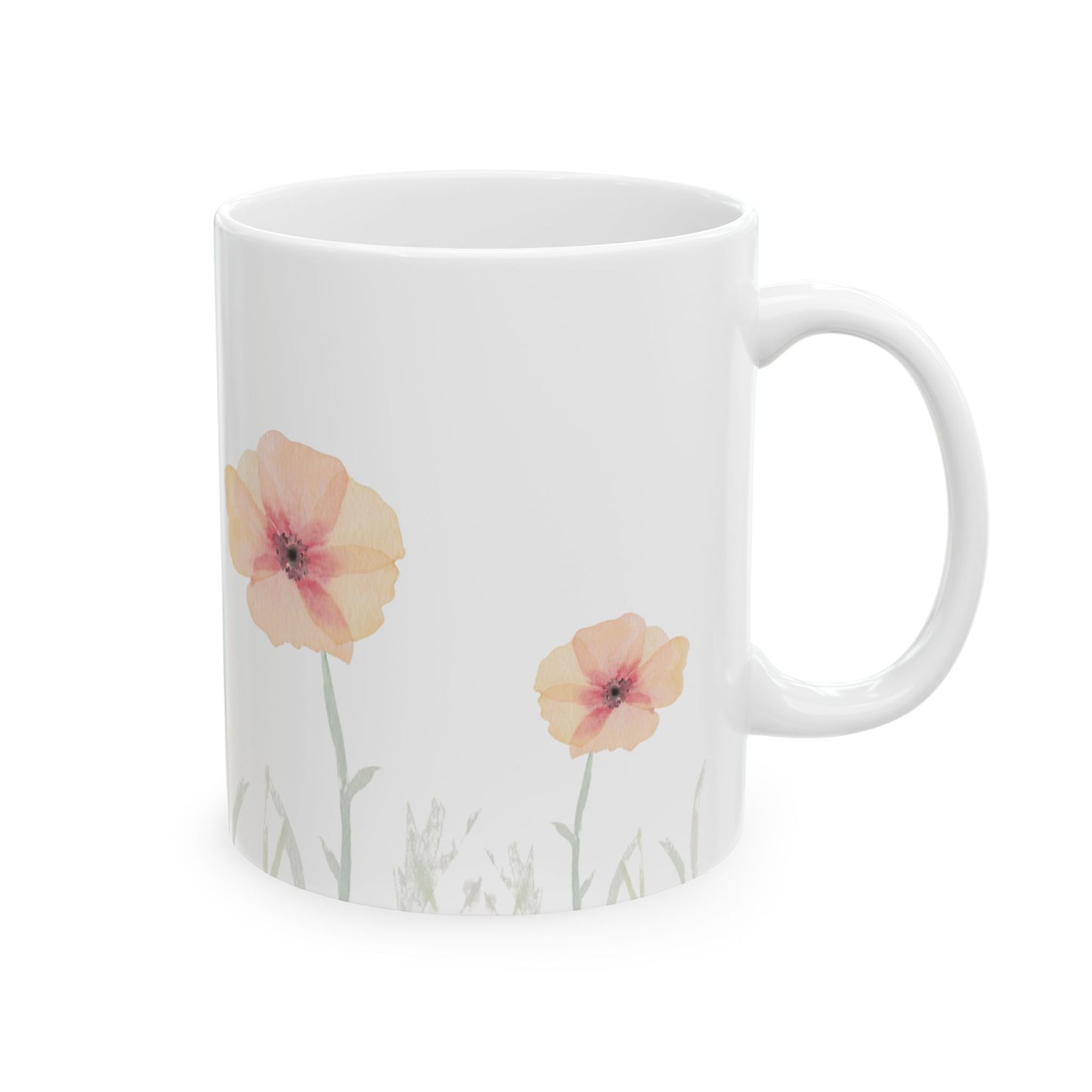 Watercolor Golden Poppy Ceramic Mug - 11oz