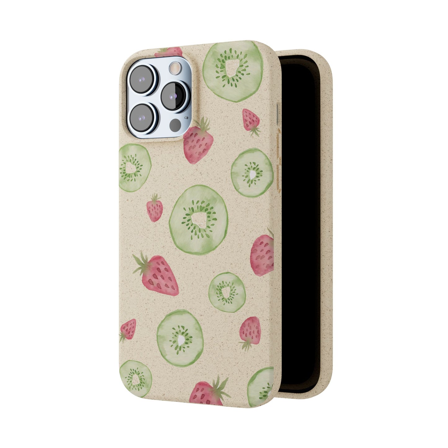 Strawberry Kiwi Biodegradable Phone Case - Watercolor Design by Ciera Sommer