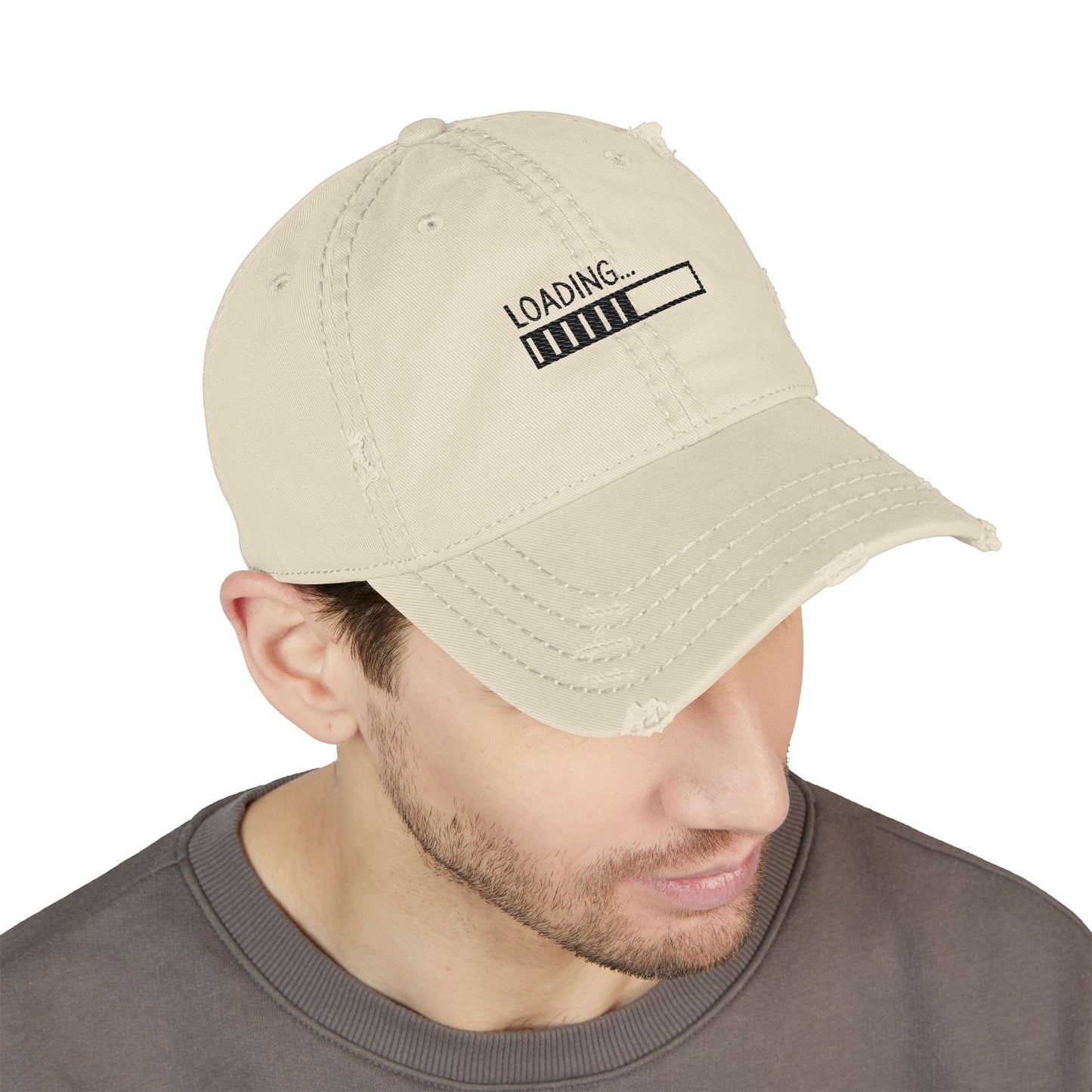 Embroidered Dad Hat - Funny Loading Bar Thoughts