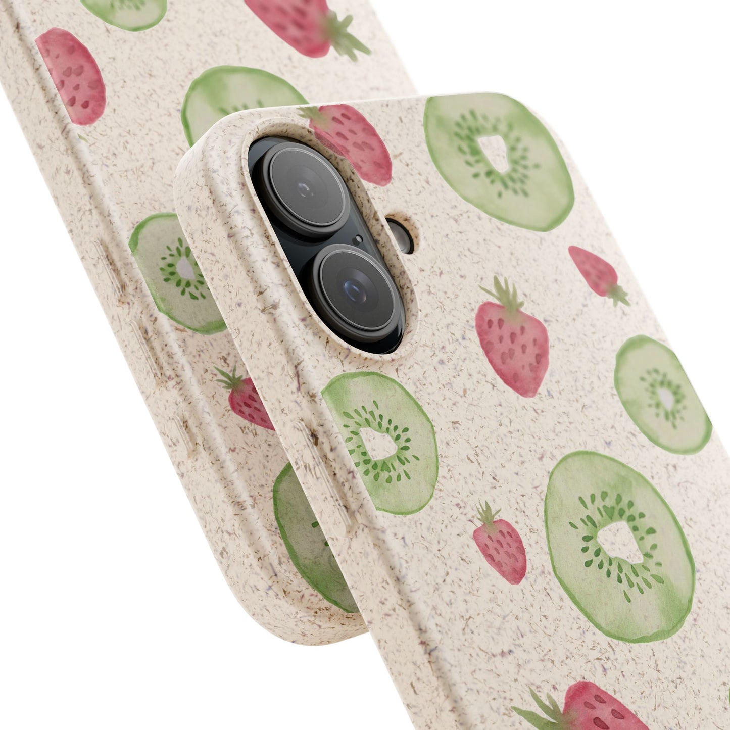 Strawberry Kiwi Biodegradable Phone Case - Watercolor Design by Ciera Sommer