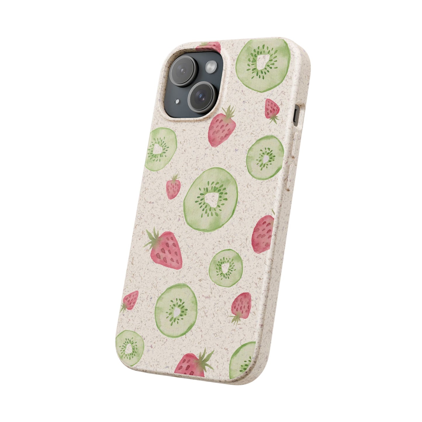 Strawberry Kiwi Biodegradable Phone Case - Watercolor Design by Ciera Sommer