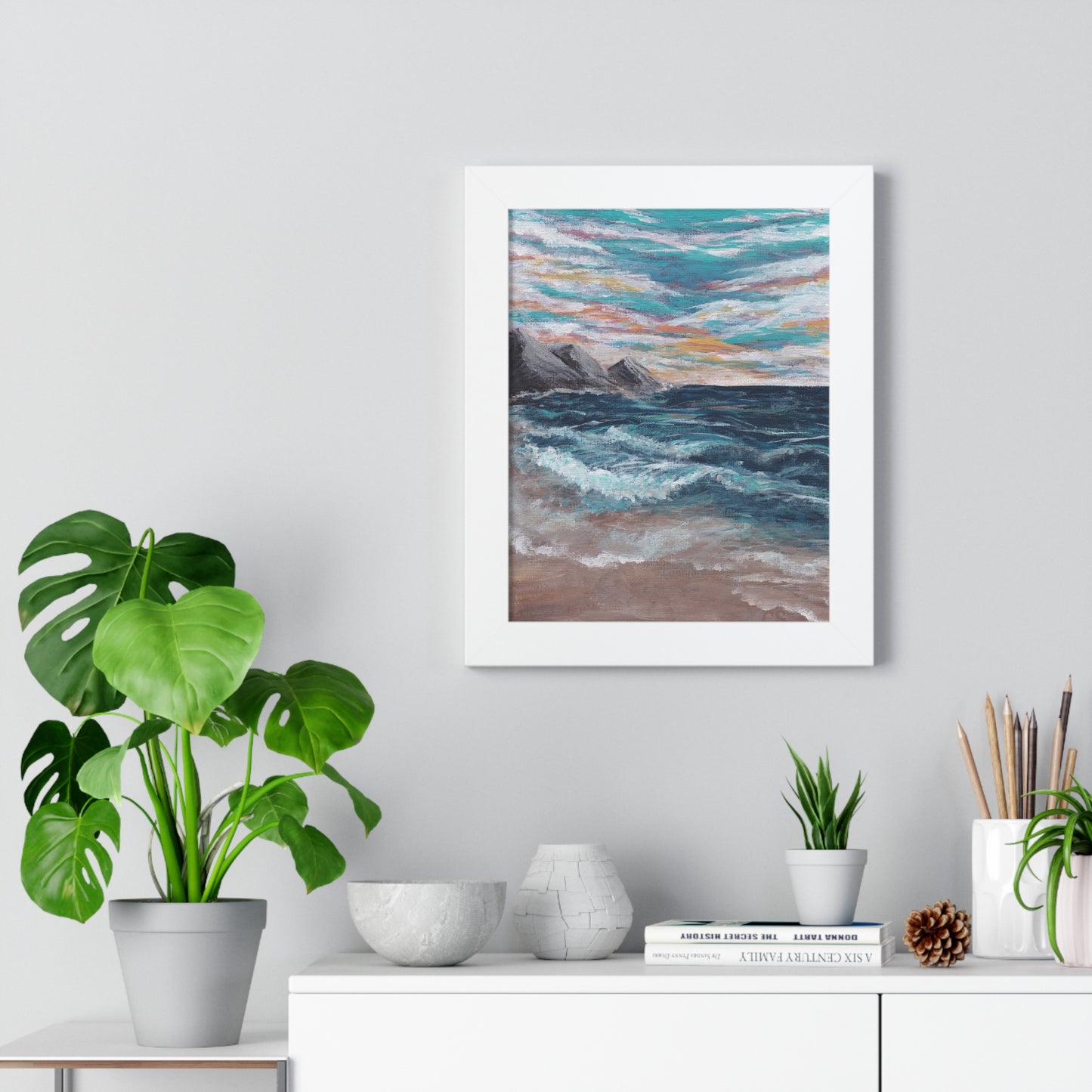 Beach Scene Framed Art Print