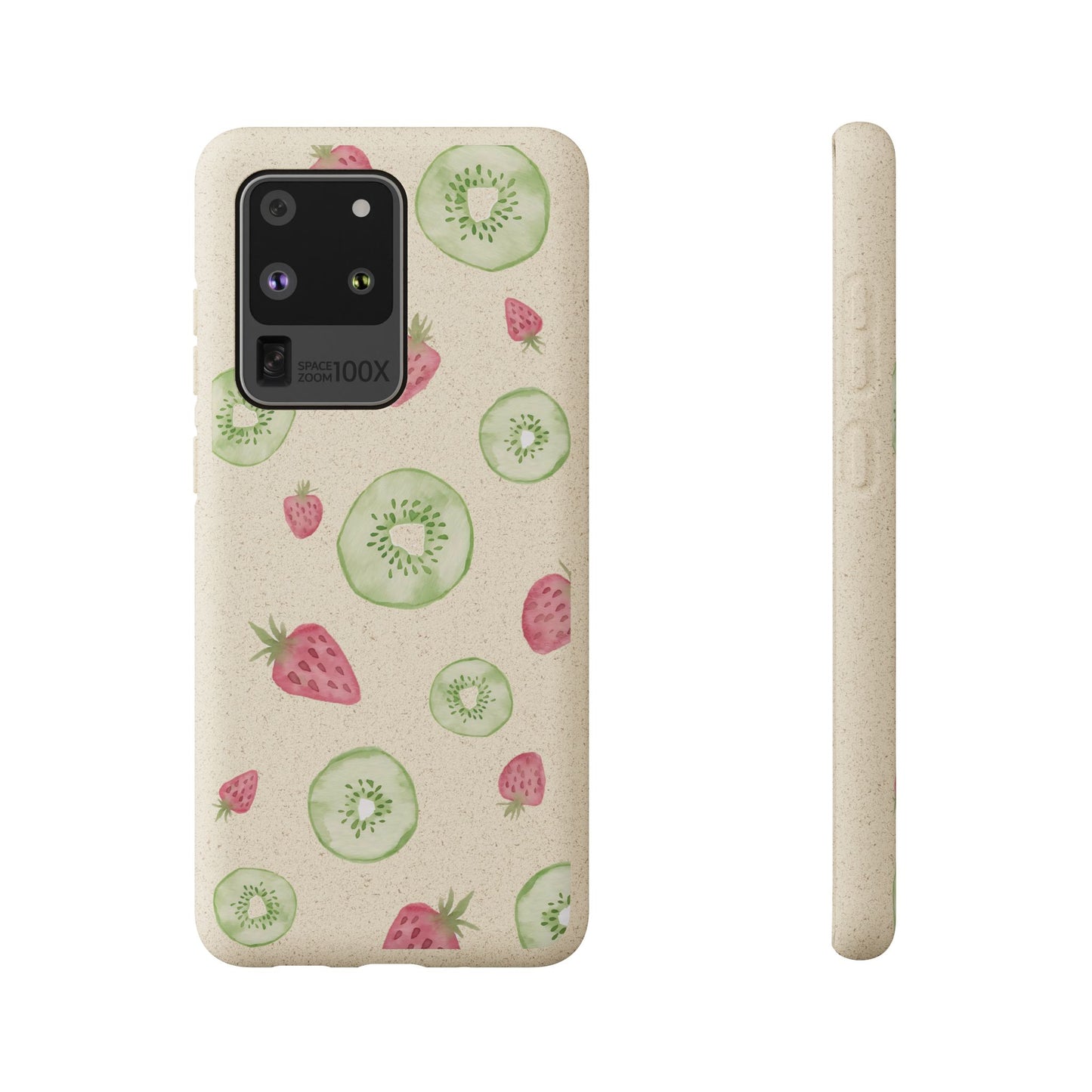 Strawberry Kiwi Biodegradable Phone Case - Watercolor Design by Ciera Sommer